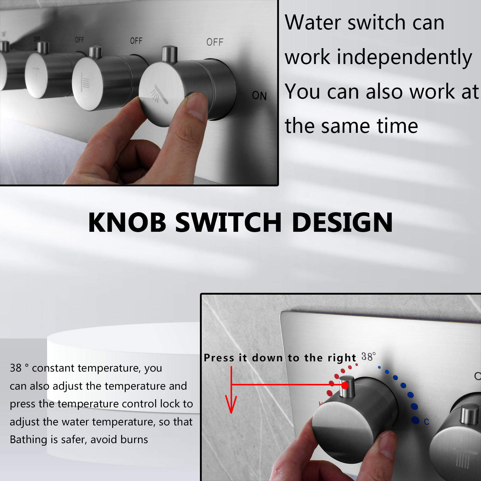 Cabezal de ducha de acero inoxidable