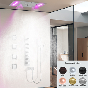 Ritting-Cabezal de ducha de níquel, temperatura constante, enjuague el baño, Panel LED para ducha moderno y oscuro, atomizador para Spa