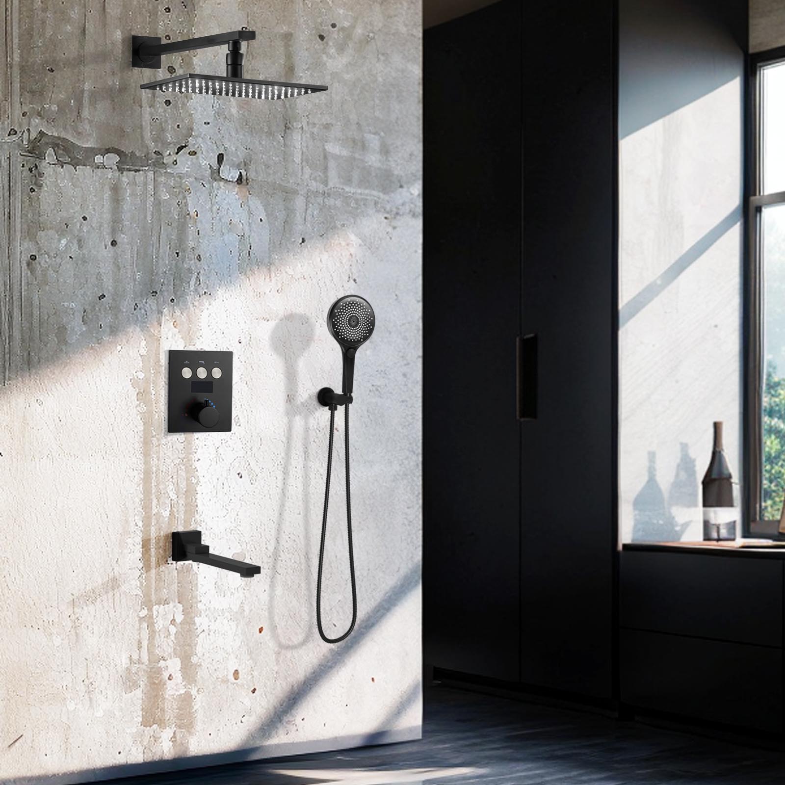 proveedor de juego de cabezal de ducha negro