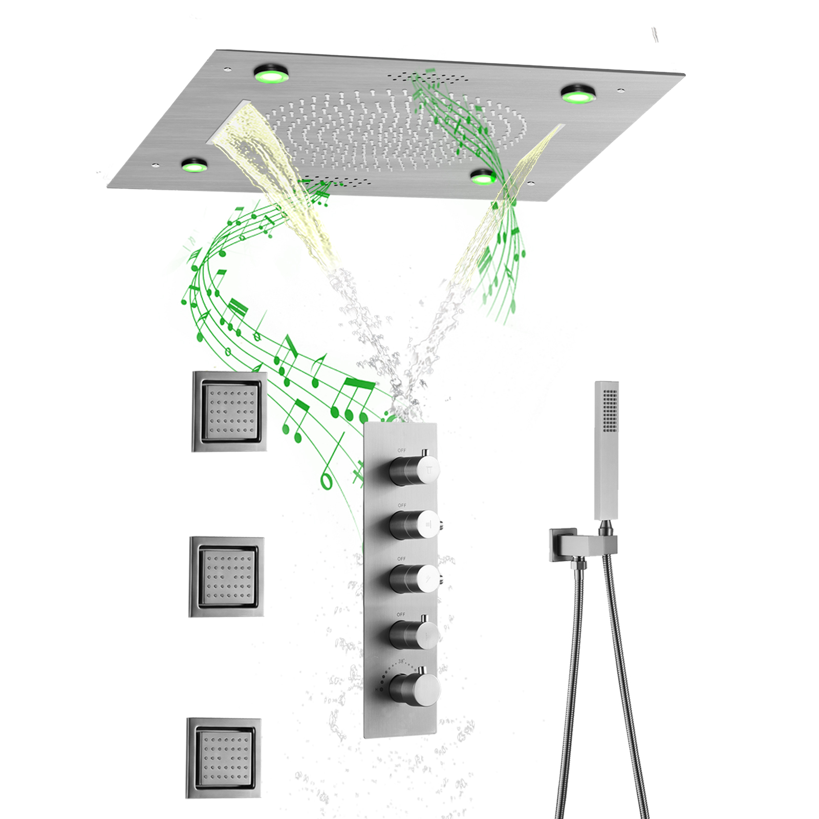 conjunto de cabezal de ducha tipo lluvia