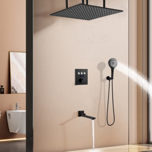 Número de temperatura LED que muestra el sistema de ducha baño temperatura constante bronce lluvia cabezal de ducha Kit de combinación