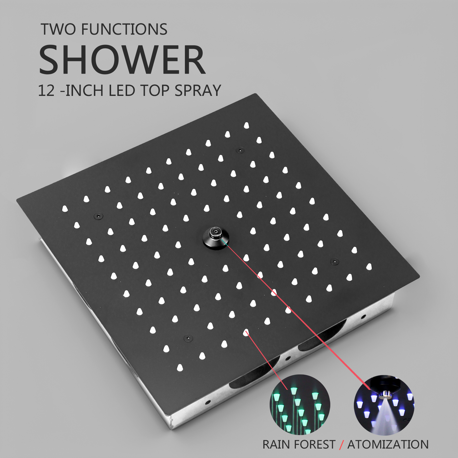 Juego de cabezal de ducha de mano negro.