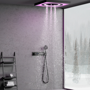 Cabezal de ducha LED, rociador de lluvia, juego de bañera, mezclador de ducha oculto, manija de válvula de ducha