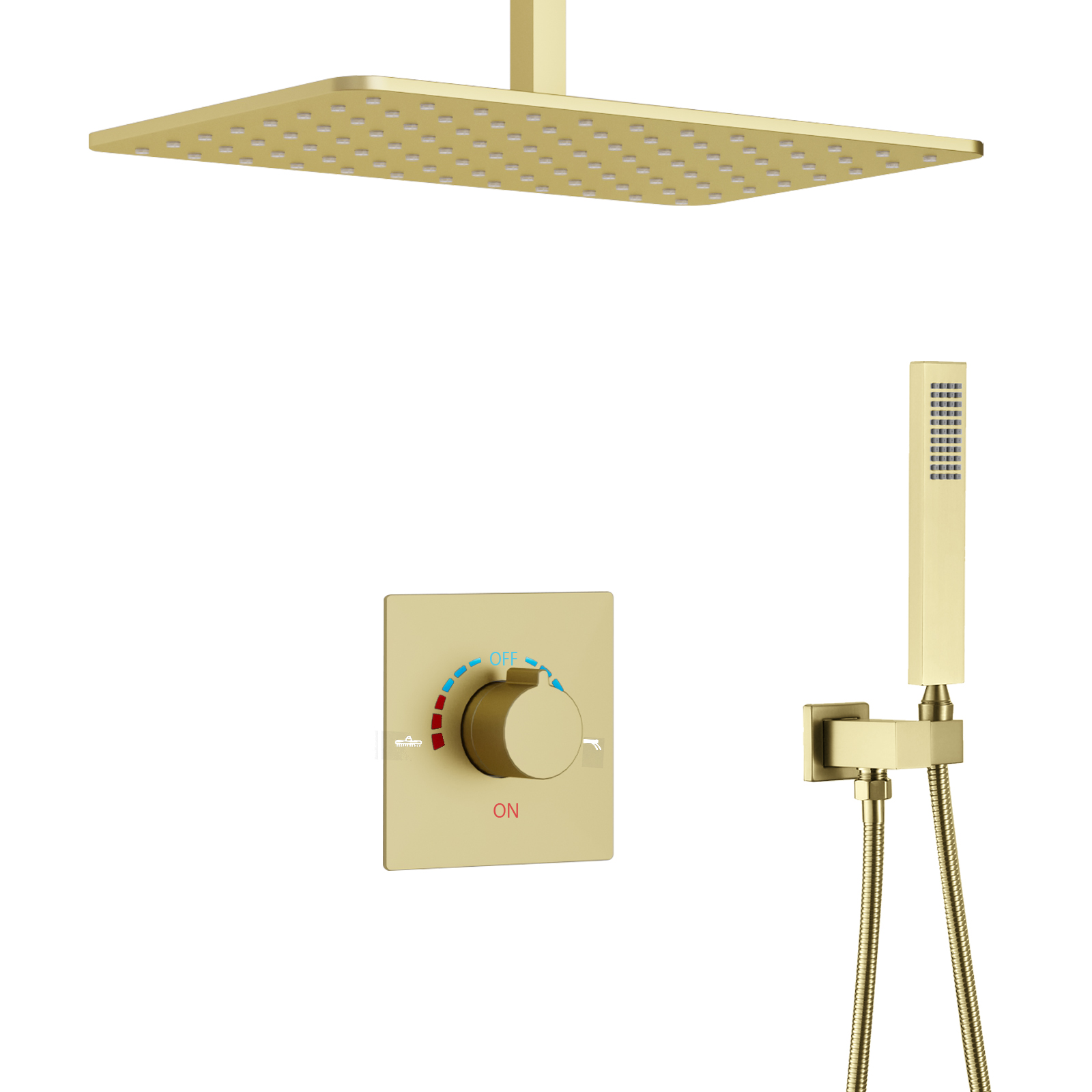 cabezal de ducha dorado