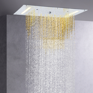 Mezclador de ducha cromado pulido 70X38 CM LED baño lluvia cascada atomizador ducha de baño de burbujas