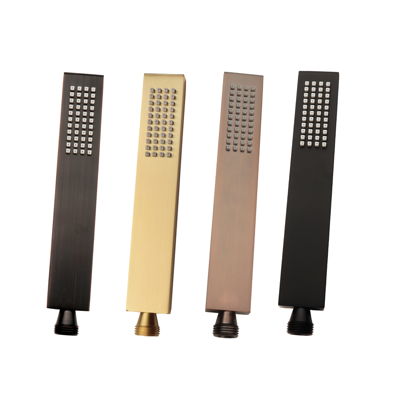 Accesorios de ducha de baño, cabezal de ducha de mano recto de cobre completo para baño de Oro pulido