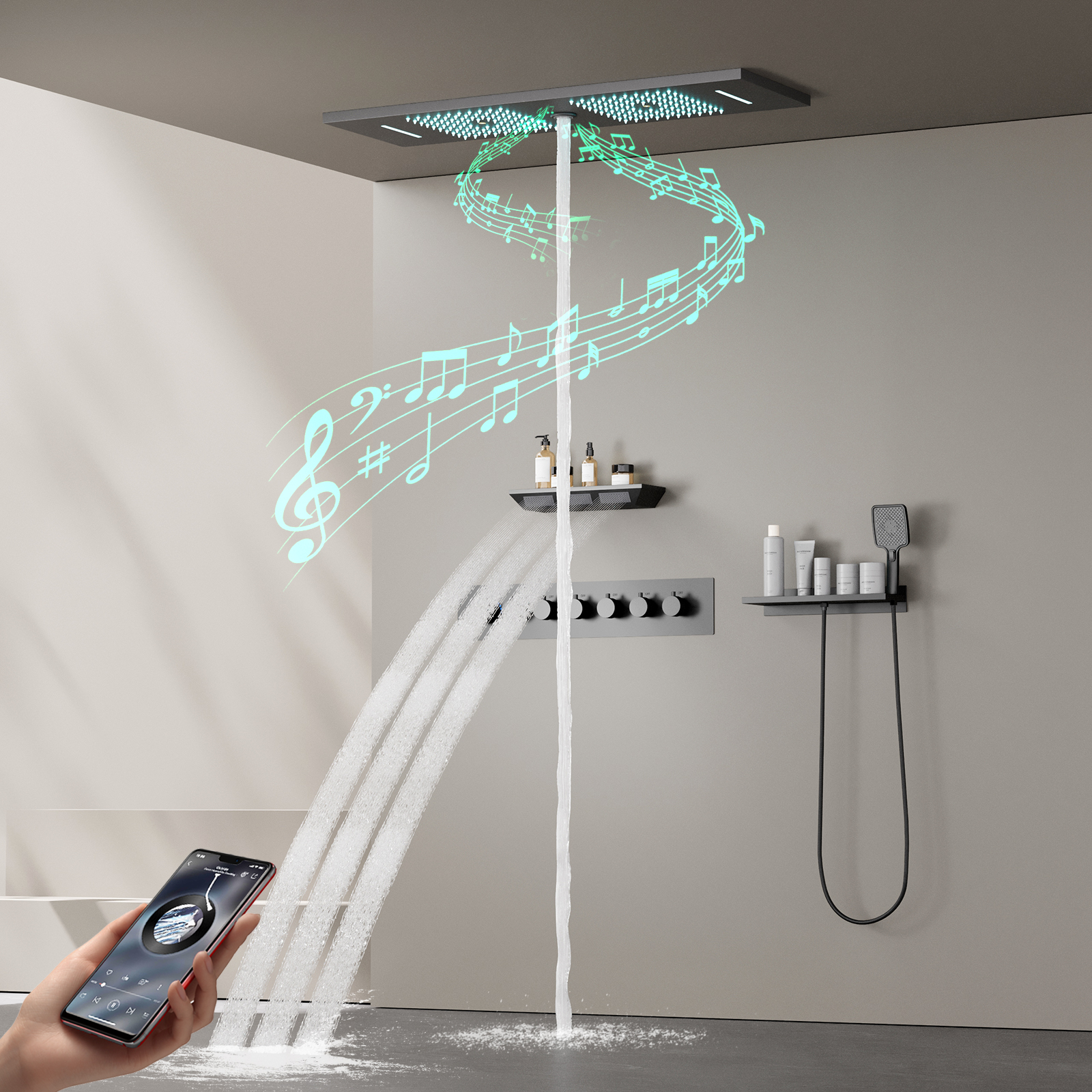 manija de la v&aacute;lvula de ducha