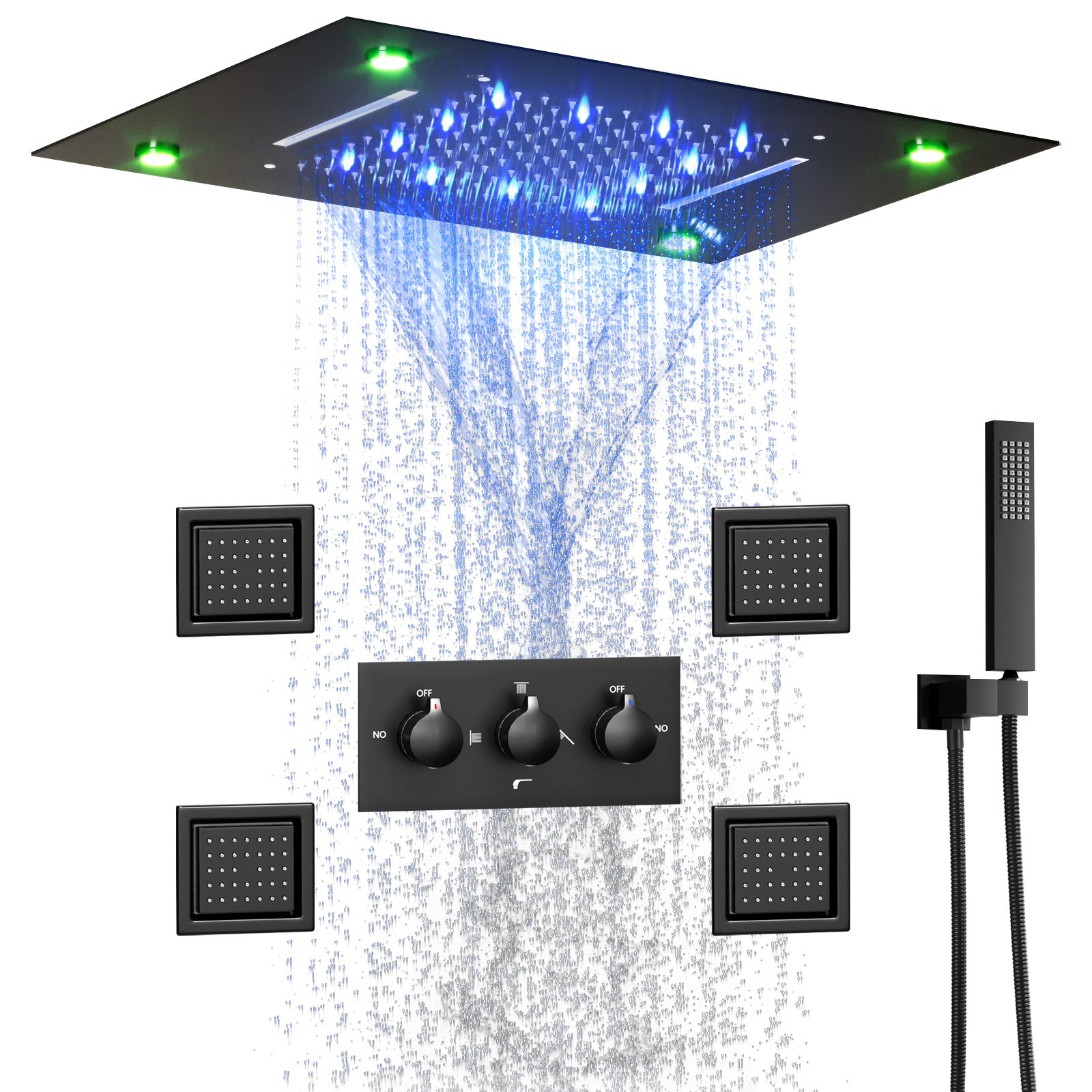 Moderno y práctico sistema de ducha de pared con control dual de frío y calor