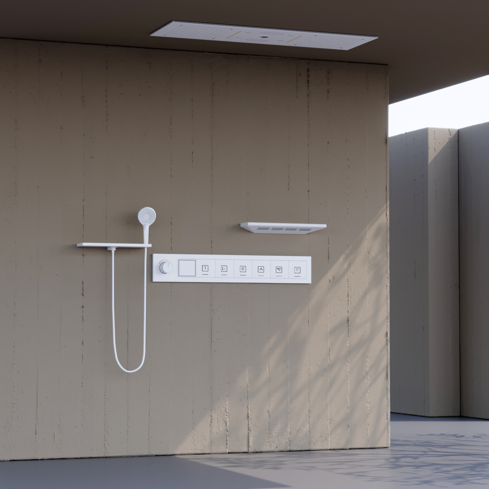 cabezal de ducha tipo cascada tipo lluvia LED