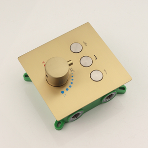 Accesorios de ducha Oro pulido botón de tres funciones interruptor de Control termostático oculto cuerpo de válvula de latón