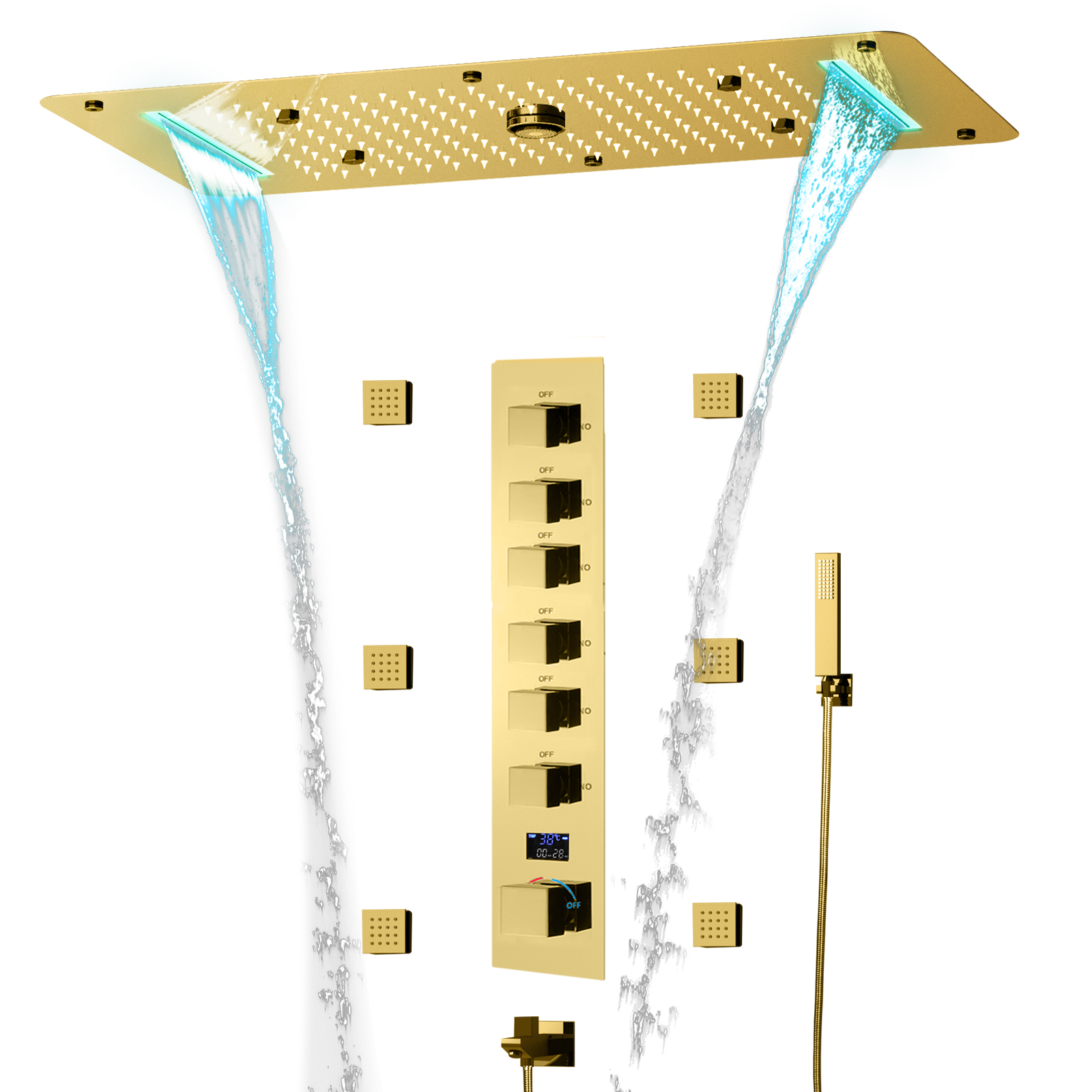 Cabezal de ducha inteligente con pantalla Digital LED oculta, Control preciso de temperatura para disfrutar de un baño cómodo