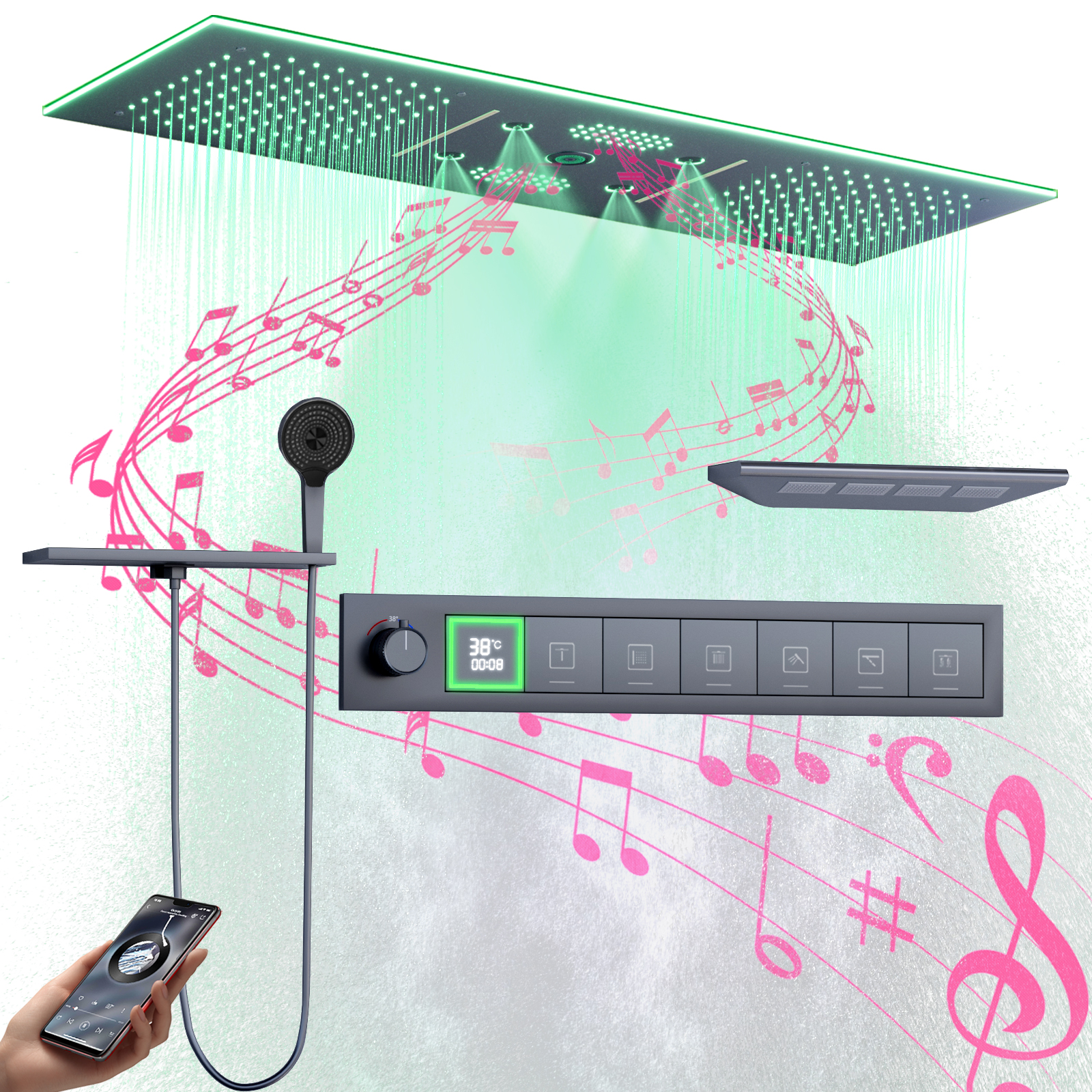 juego de cabezal de ducha de mano