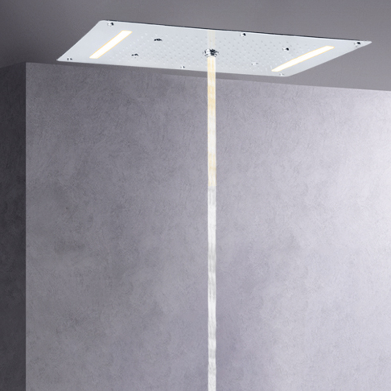 Cromo pulido 70X38 CM LED de gama alta cabezal de ducha de baño Spa multifunción cascada de burbujas atomización lluvia