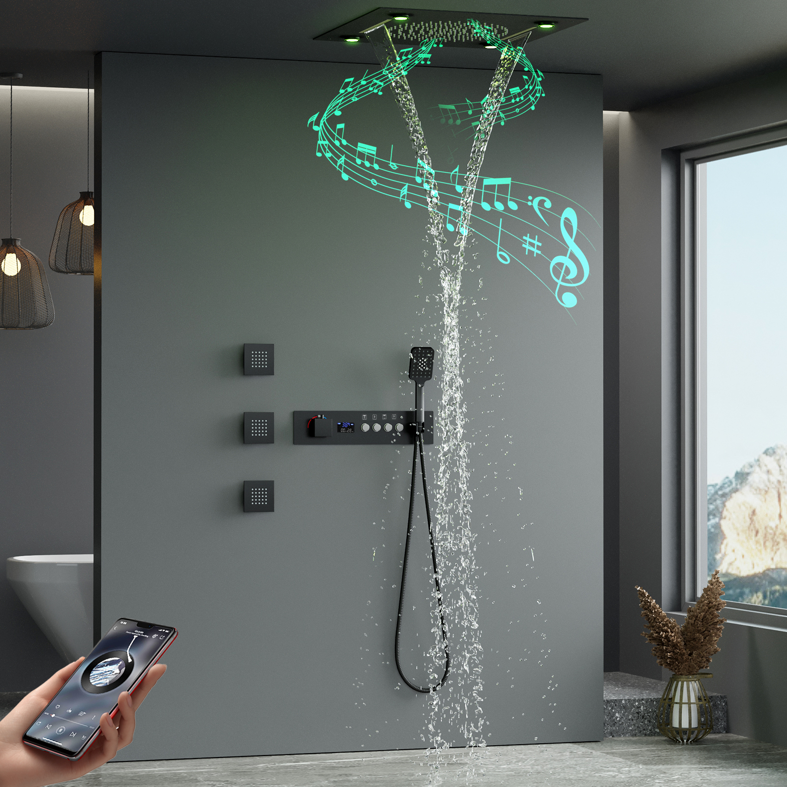 Transforme su rutina de ducha con cabezales de ducha con altavoz LED Bluetooth