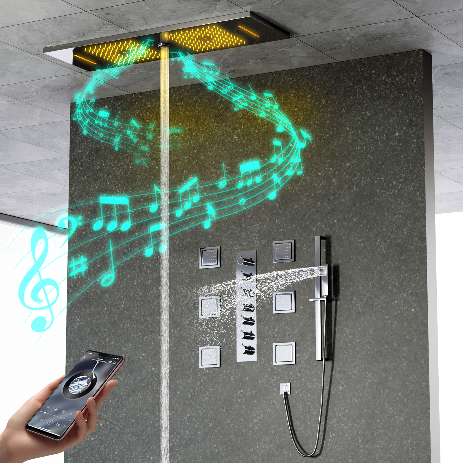 cabezal de ducha llevado