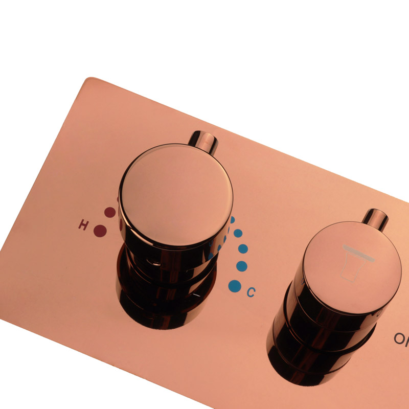 Mezclador de ducha de alto flujo oculto en la pared, termostático de oro rosa, interruptor de seis funciones, accesorios de ducha del cuerpo principal