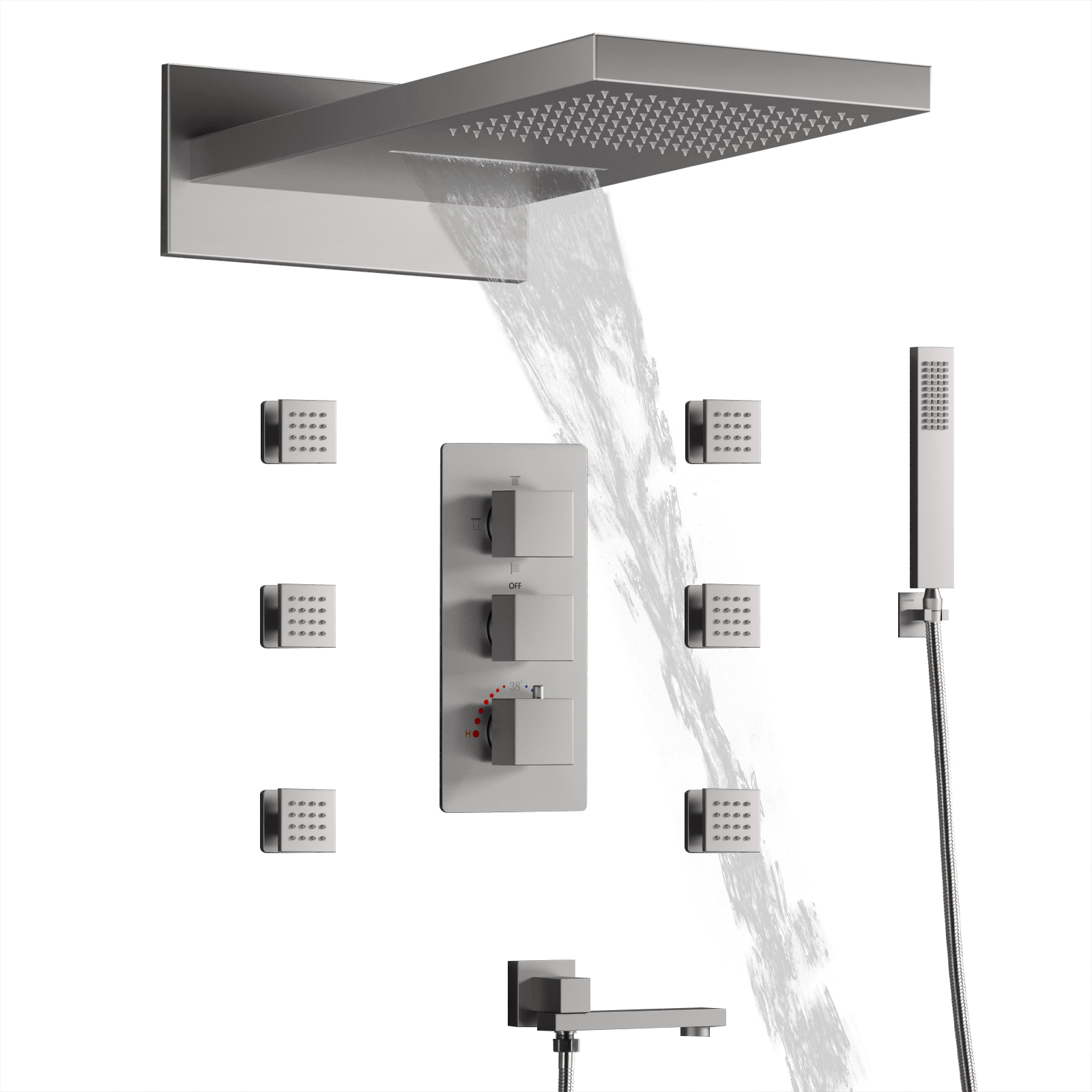 conjunto de cabezal de ducha tipo lluvia