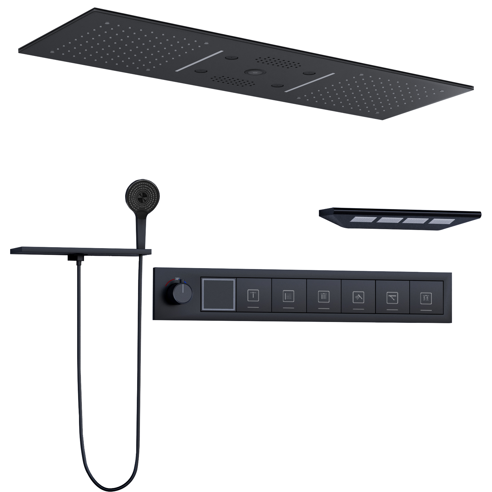 cabezal de ducha led de color