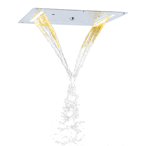 Cromo pulido 70X38 CM LED de gama alta cabezal de ducha de baño Spa multifunción cascada de burbujas atomización lluvia