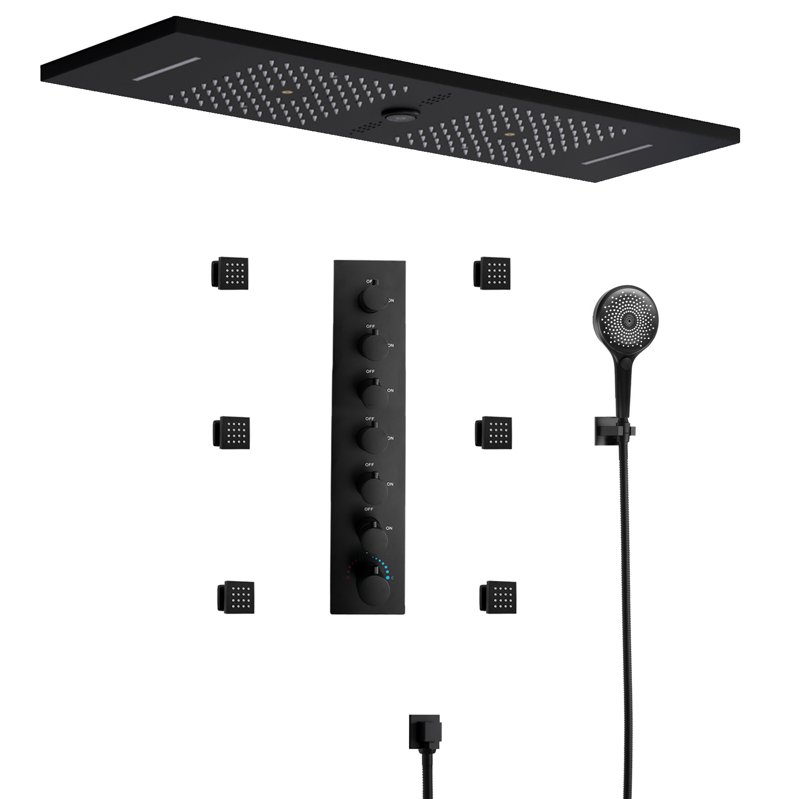 cabezal de ducha led tipo lluvia