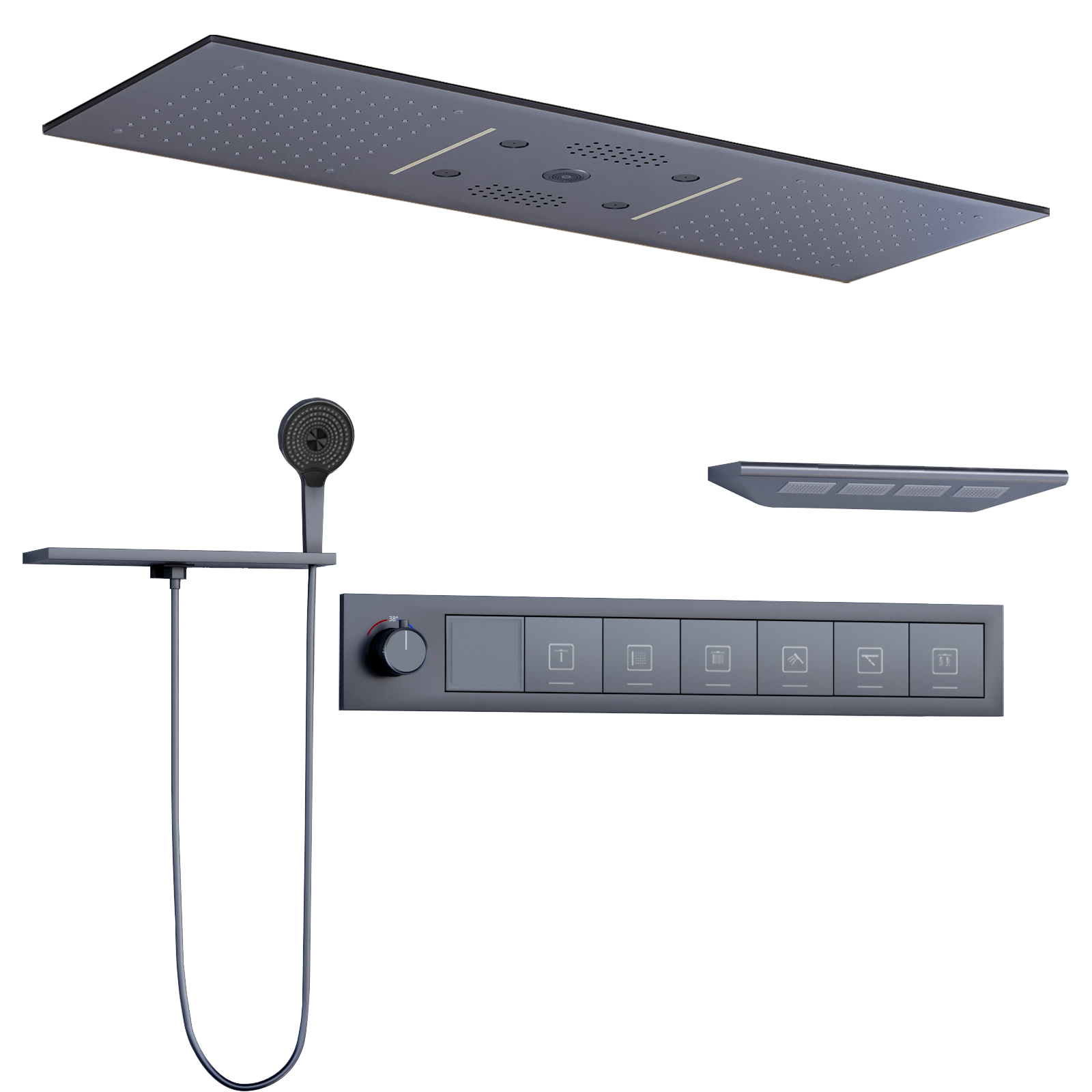 rociador de ducha led y bluetooth