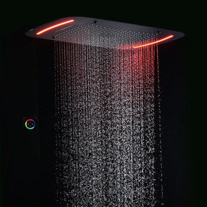 Cabezal de ducha negro mate, 71x43 CM, baño de gama alta, cascada de lluvia, burbuja atomizadora con Panel de Control LED