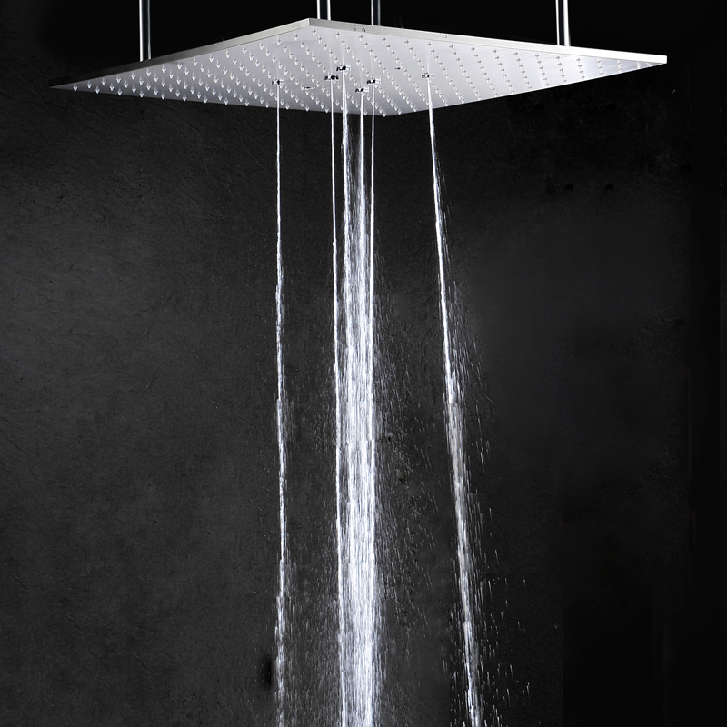 Venta caliente cromo pulido 50X50 CM cabezal de ducha baño ducha de lluvia Spa soporte de cabezal de ducha ajustable