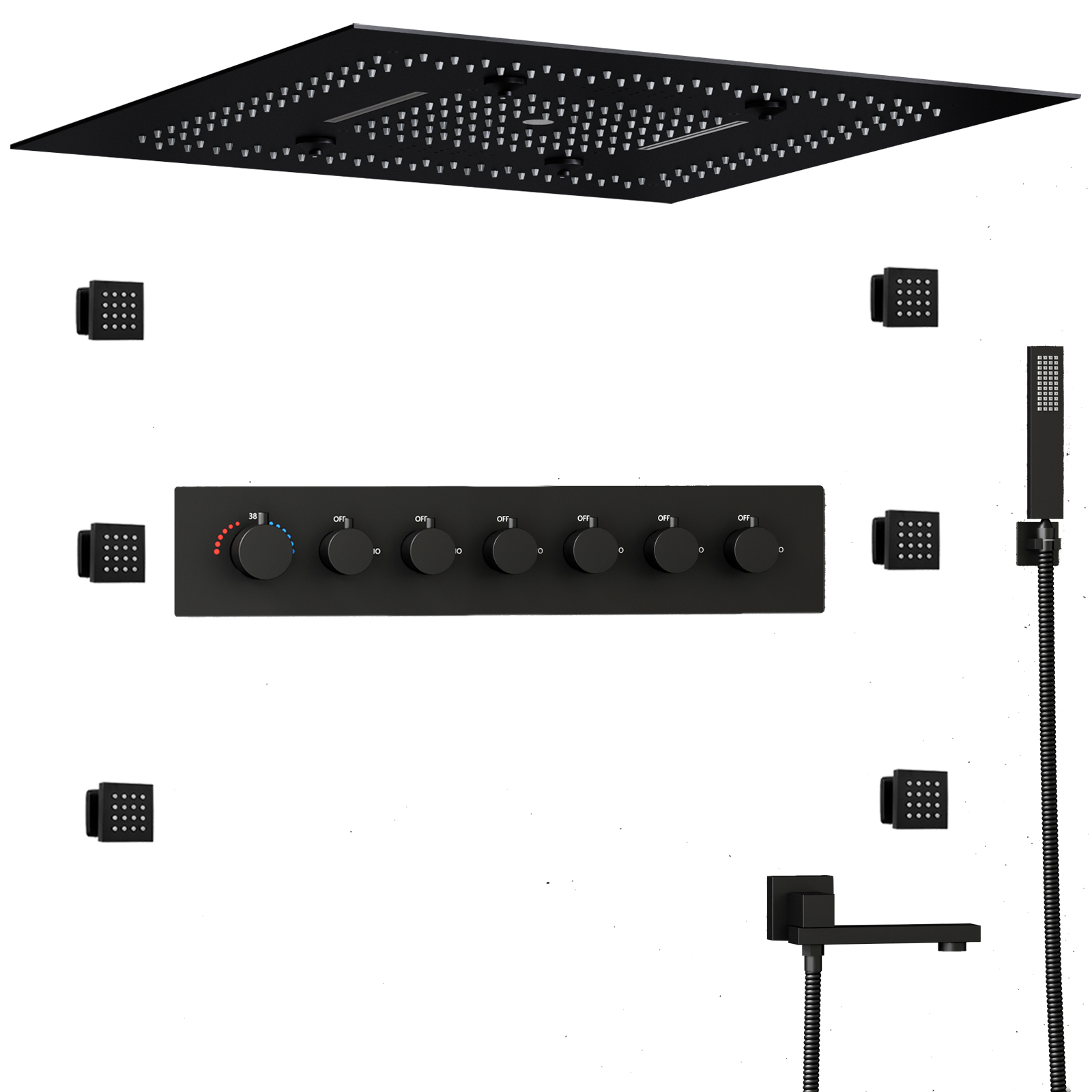 cabezal de ducha con luz led