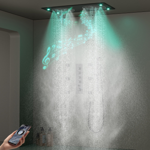 Sistema de cabezal de ducha LED, ducha oculta, ducha de lluvia atomizada, ducha musical de temperatura constante