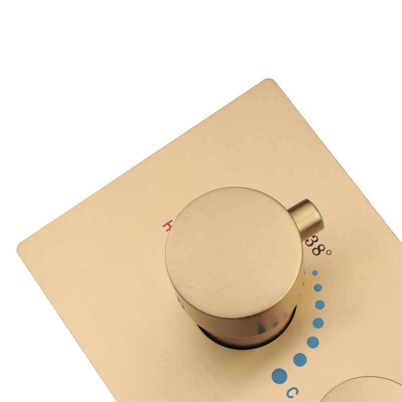 Válvula de Control de Grifo de ducha de baño, interruptor de agua termostático de cuatro funciones, cuerpo principal de latón con caja integrada