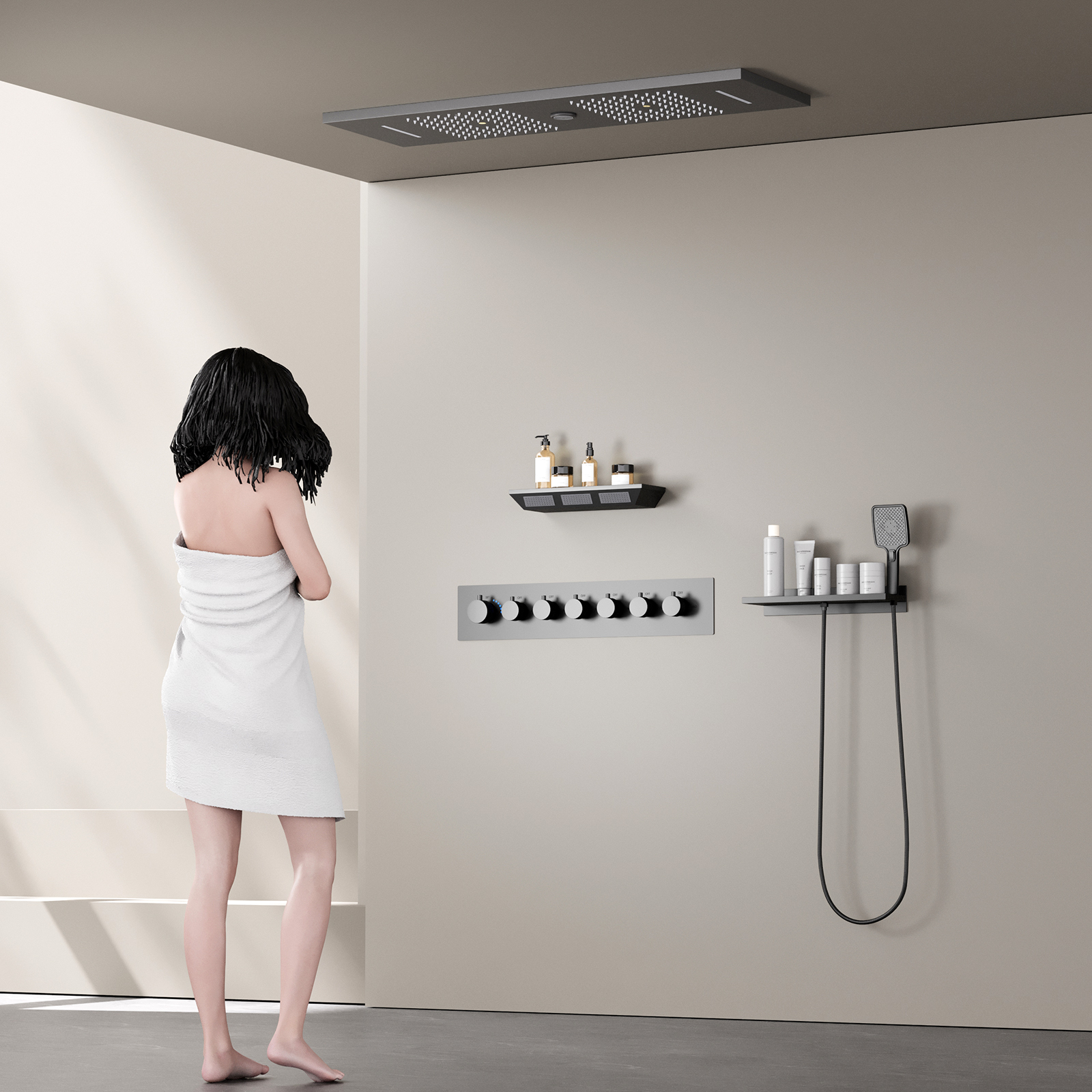 cabezal de ducha con luz led que cambia de color