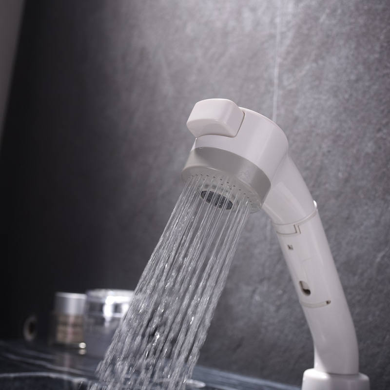 Mezclador de agua de una sola manija para baño, grifo de lavabo de moda blanco