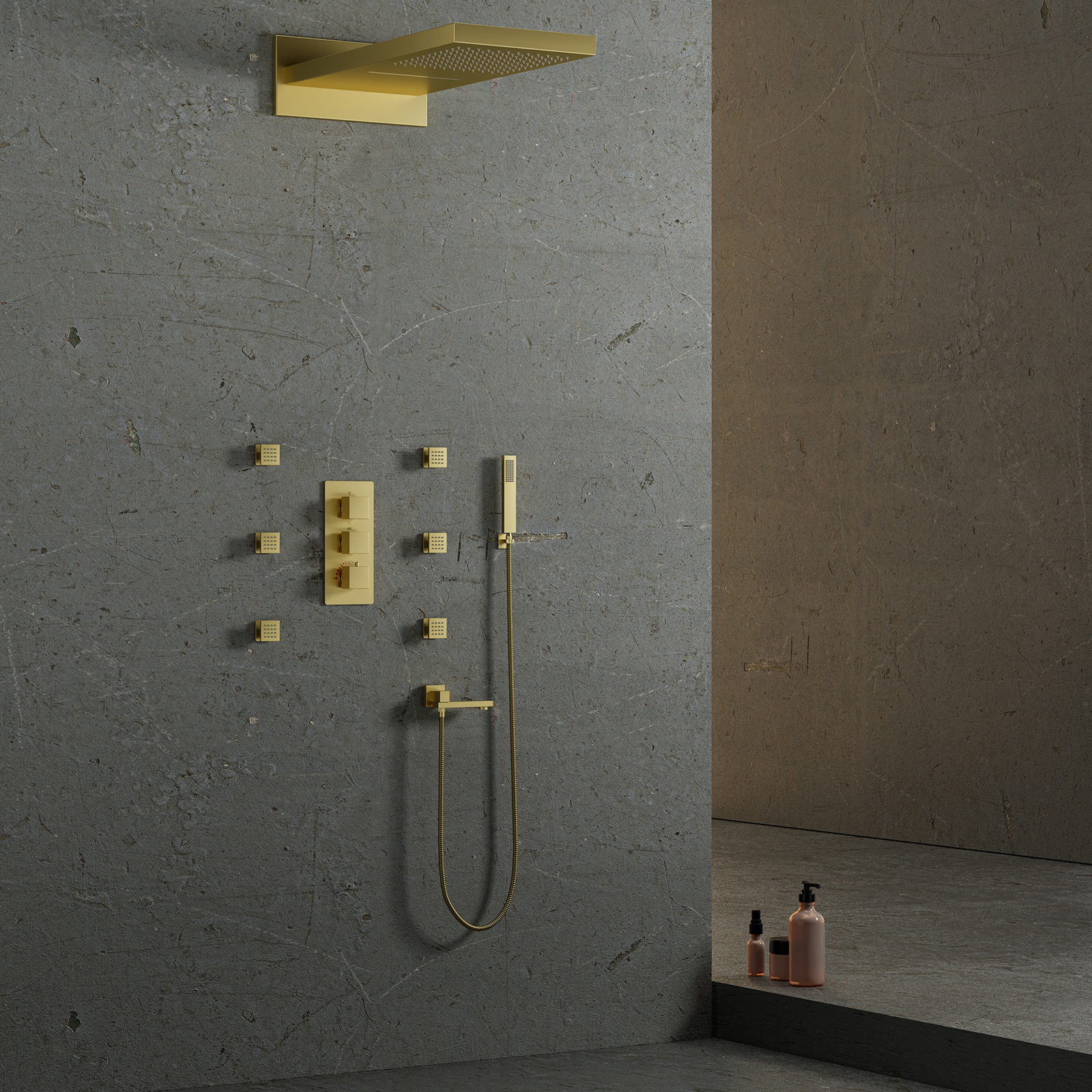 conjunto de cabezal de ducha tipo lluvia